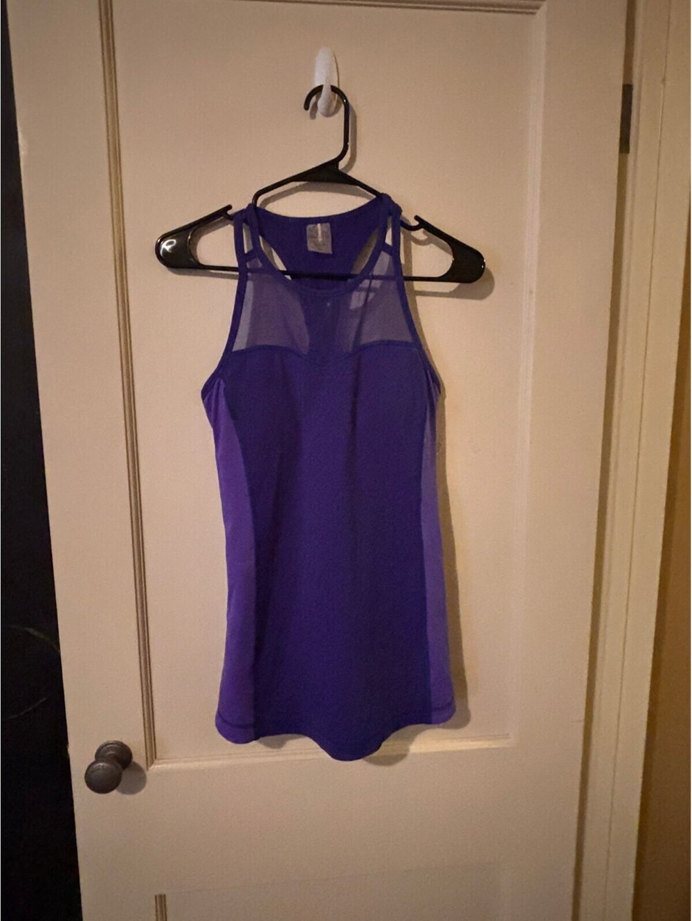 Calla Purple Sleeveless Mesh Panel Tank Size M